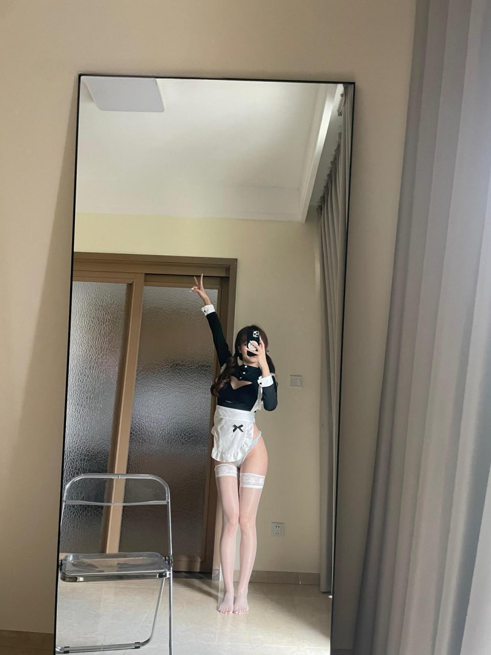 抖音4W粉 #兔子吃饱了吗 微密圈No.009期 蕾丝边女仆围裙【12P】 - 写真摄影作品第16张照片，photo 136684