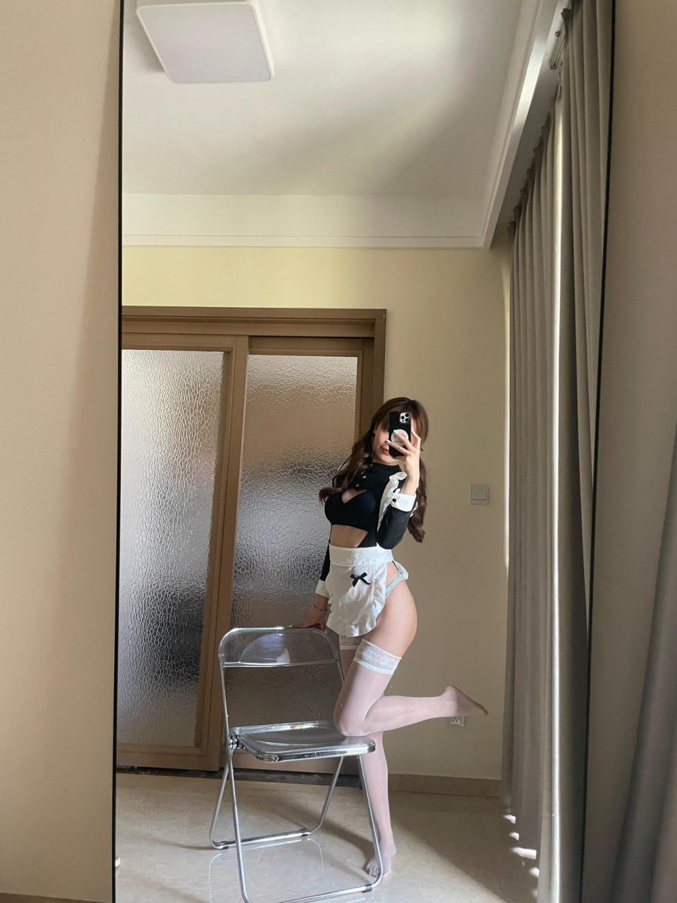 抖音4W粉 #兔子吃饱了吗 微密圈No.009期 蕾丝边女仆围裙【12P】 - 写真摄影作品第17张照片，photo 136686