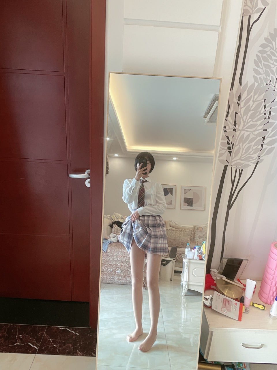 抖音61W粉 #王胜利 微密圈No.009期 Jk[16P 17M] - 写真摄影作品第4张照片，photo 136709