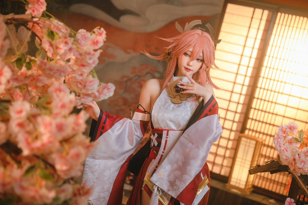 #蛋黄Mayo No.001 – 八重神子 [34P 209Mb] 标签🏷️#Cosplay #爆乳 #裸足 - 写真摄影作品第55张照片，photo 28402