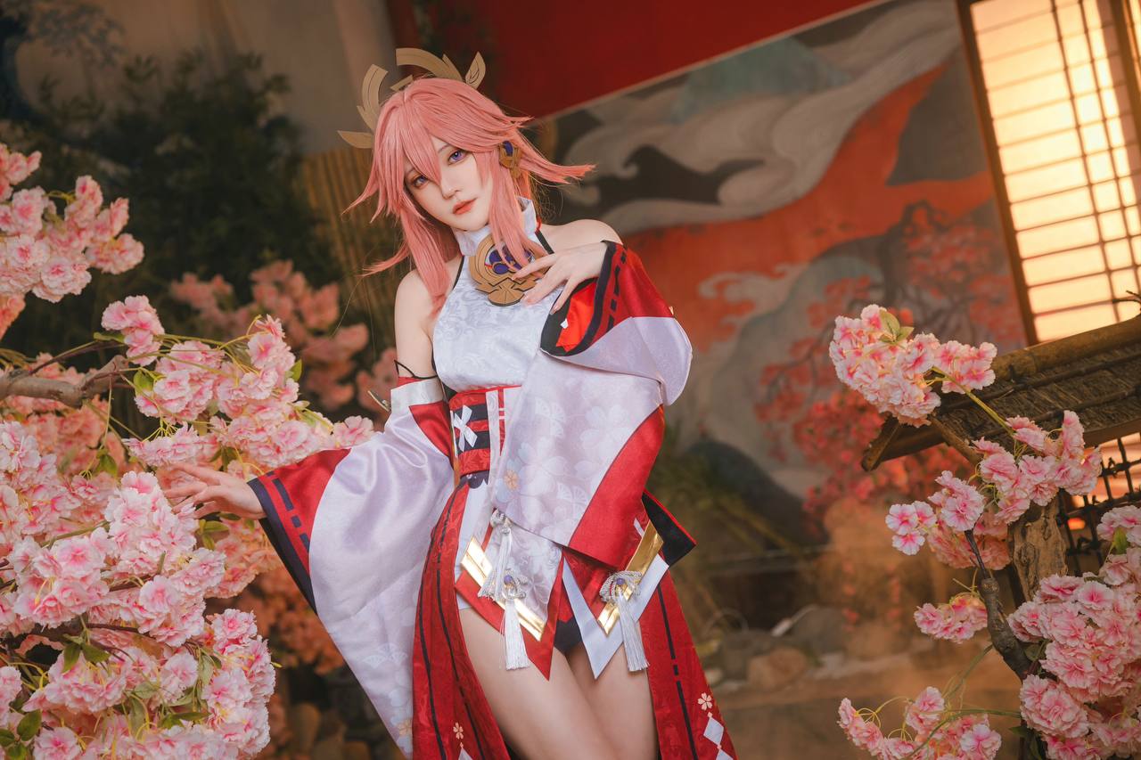 #蛋黄Mayo No.001 – 八重神子 [34P 209Mb] 标签🏷️#Cosplay #爆乳 #裸足 - 写真摄影作品第54张照片，photo 28404