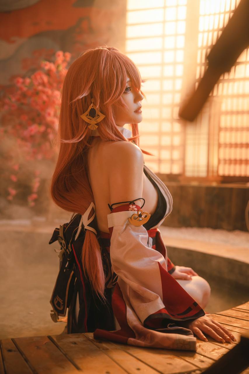 #蛋黄Mayo No.001 – 八重神子 [34P 209Mb] 标签🏷️#Cosplay #爆乳 #裸足 - 写真摄影作品第35张照片，photo 28424