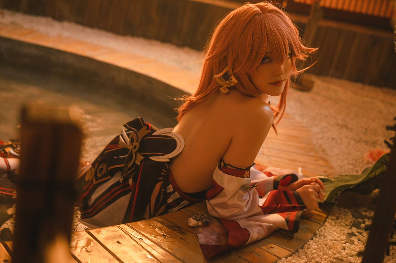 #蛋黄Mayo No.001 – 八重神子 [34P 209Mb] 标签🏷️#Cosplay #爆乳 #裸足 - 写真摄影作品第32张照片，photo 28426