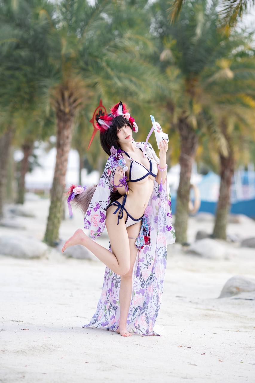 #九柒喵 No.028 – 蔚蓝档案·狐坂若藻 泳装 [23P 156Mb] 标签🏷️#爆乳 #粉足 # - 写真摄影作品第34张照片，photo 29481