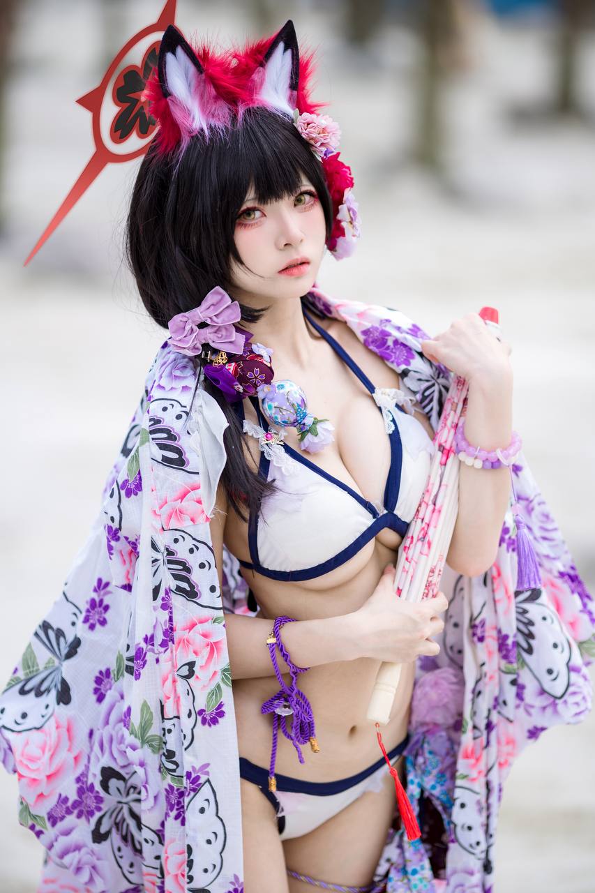 #九柒喵 No.028 – 蔚蓝档案·狐坂若藻 泳装 [23P 156Mb] 标签🏷️#爆乳 #粉足 # - 写真摄影作品第36张照片，photo 29483