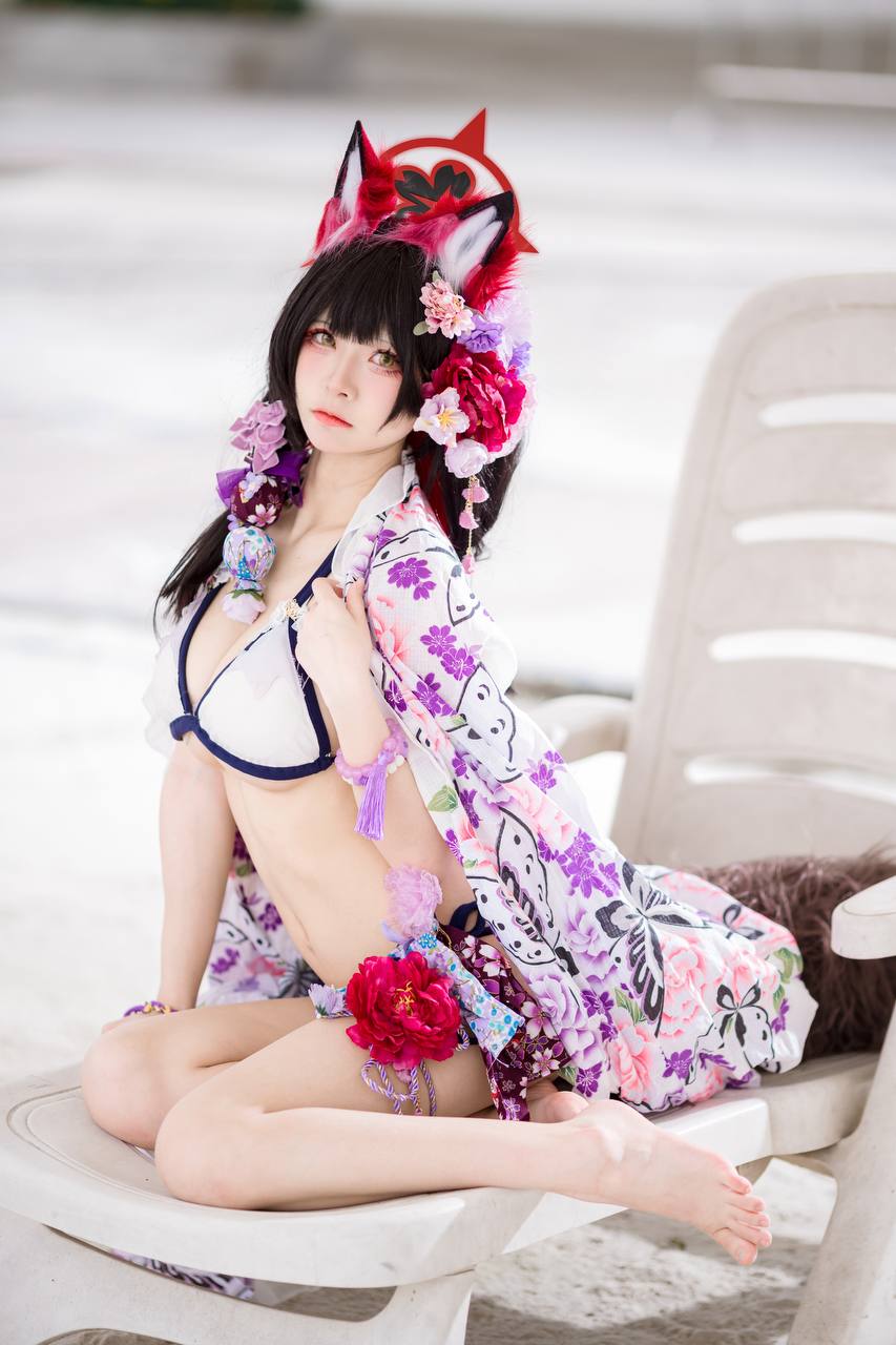 #九柒喵 No.028 – 蔚蓝档案·狐坂若藻 泳装 [23P 156Mb] 标签🏷️#爆乳 #粉足 # - 写真摄影作品第28张照片，photo 29488