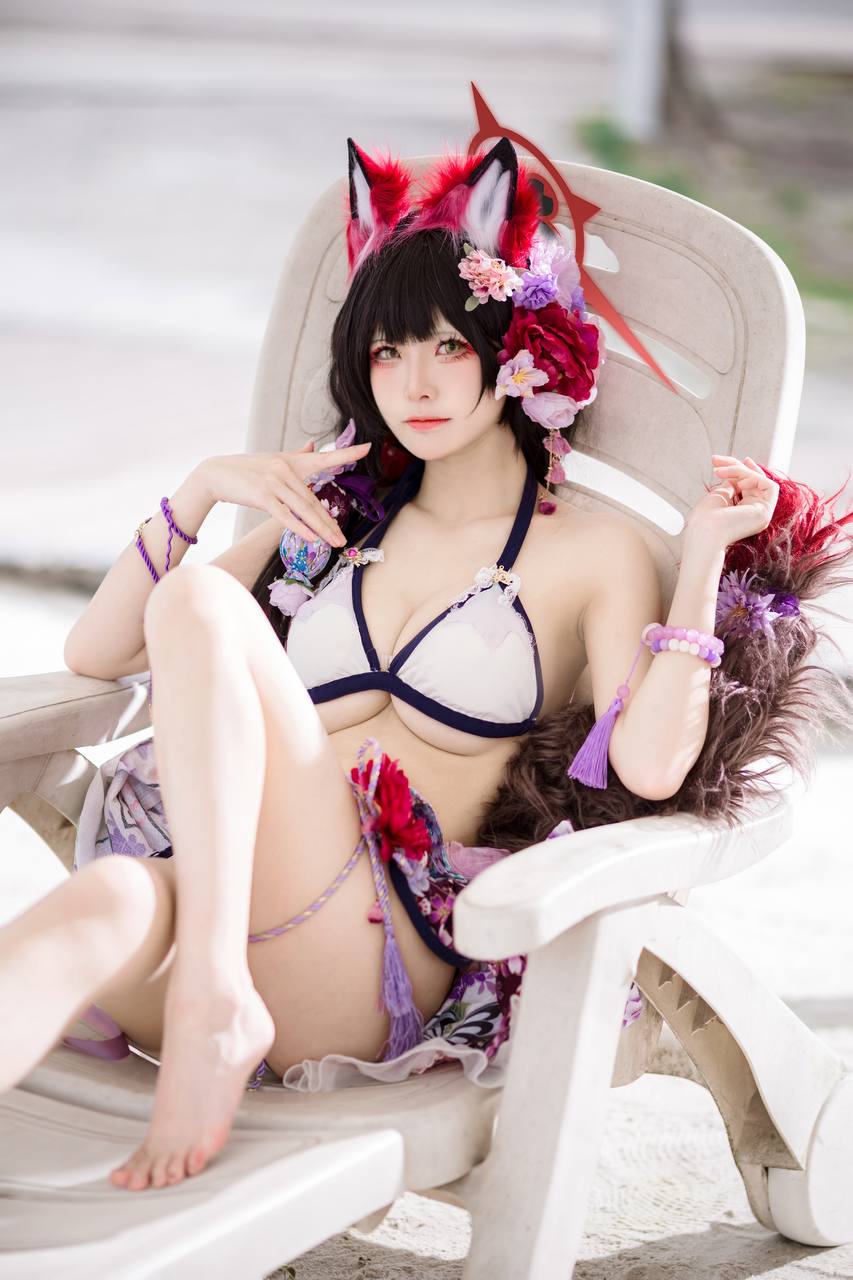 #九柒喵 No.028 – 蔚蓝档案·狐坂若藻 泳装 [23P 156Mb] 标签🏷️#爆乳 #粉足 # - 写真摄影作品第24张照片，photo 29492