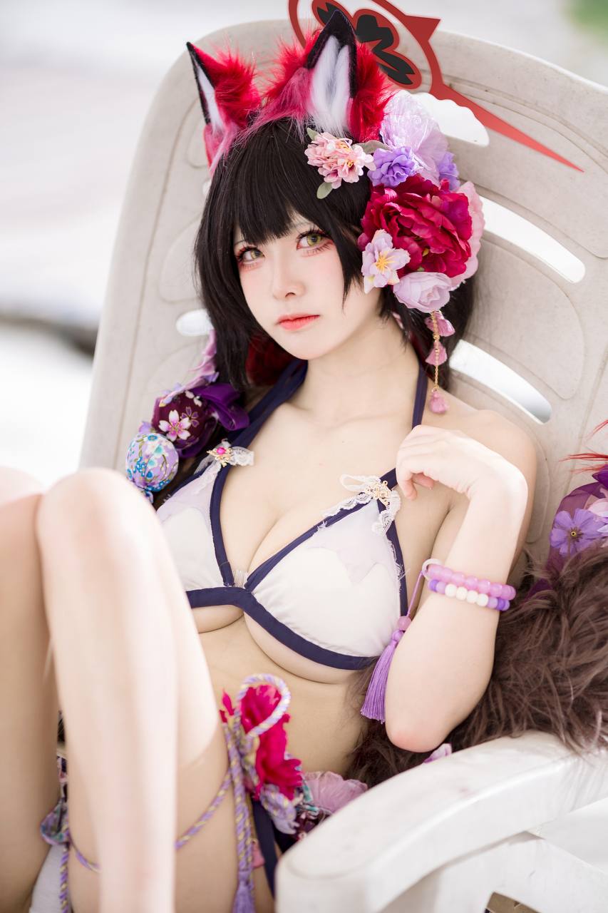 #九柒喵 No.028 – 蔚蓝档案·狐坂若藻 泳装 [23P 156Mb] 标签🏷️#爆乳 #粉足 # - 写真摄影作品第27张照片，photo 29493