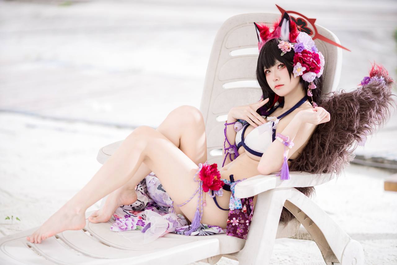 #九柒喵 No.028 – 蔚蓝档案·狐坂若藻 泳装 [23P 156Mb] 标签🏷️#爆乳 #粉足 # - 写真摄影作品第10张照片，photo 29650