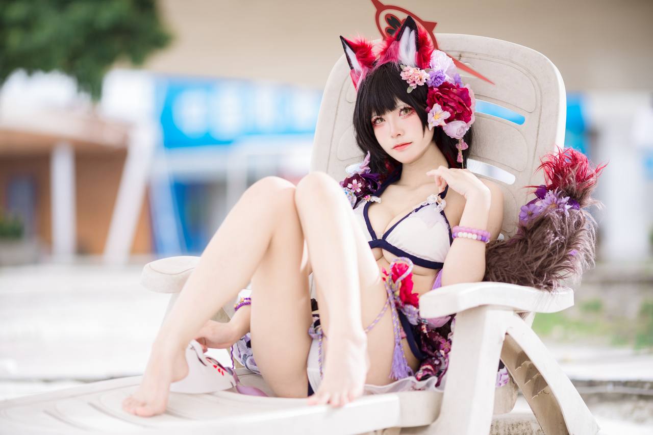 #九柒喵 No.028 – 蔚蓝档案·狐坂若藻 泳装 [23P 156Mb] 标签🏷️#爆乳 #粉足 # - 写真摄影作品第8张照片，photo 29652