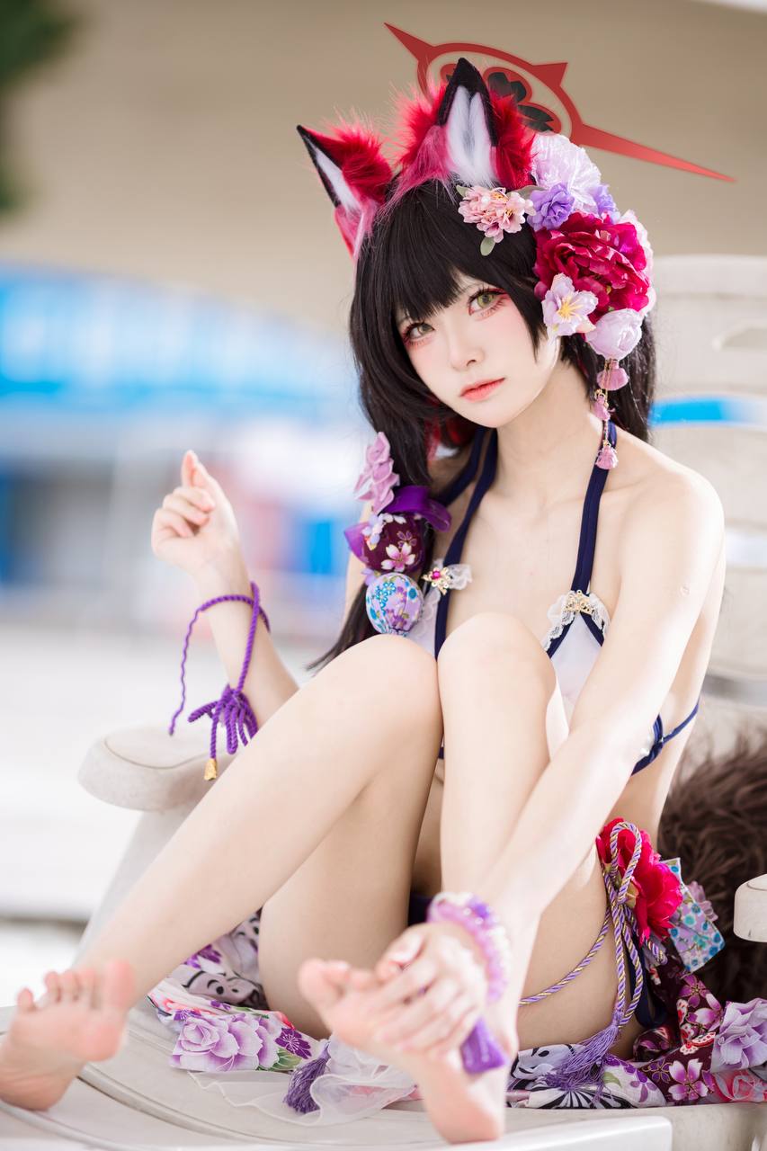 #九柒喵 No.028 – 蔚蓝档案·狐坂若藻 泳装 [23P 156Mb] 标签🏷️#爆乳 #粉足 # - 写真摄影作品第6张照片，photo 29657