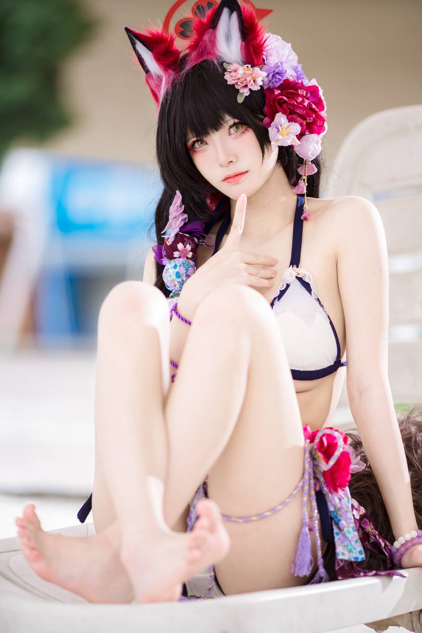 #九柒喵 No.028 – 蔚蓝档案·狐坂若藻 泳装 [23P 156Mb] 标签🏷️#爆乳 #粉足 # - 写真摄影作品第5张照片，photo 29662