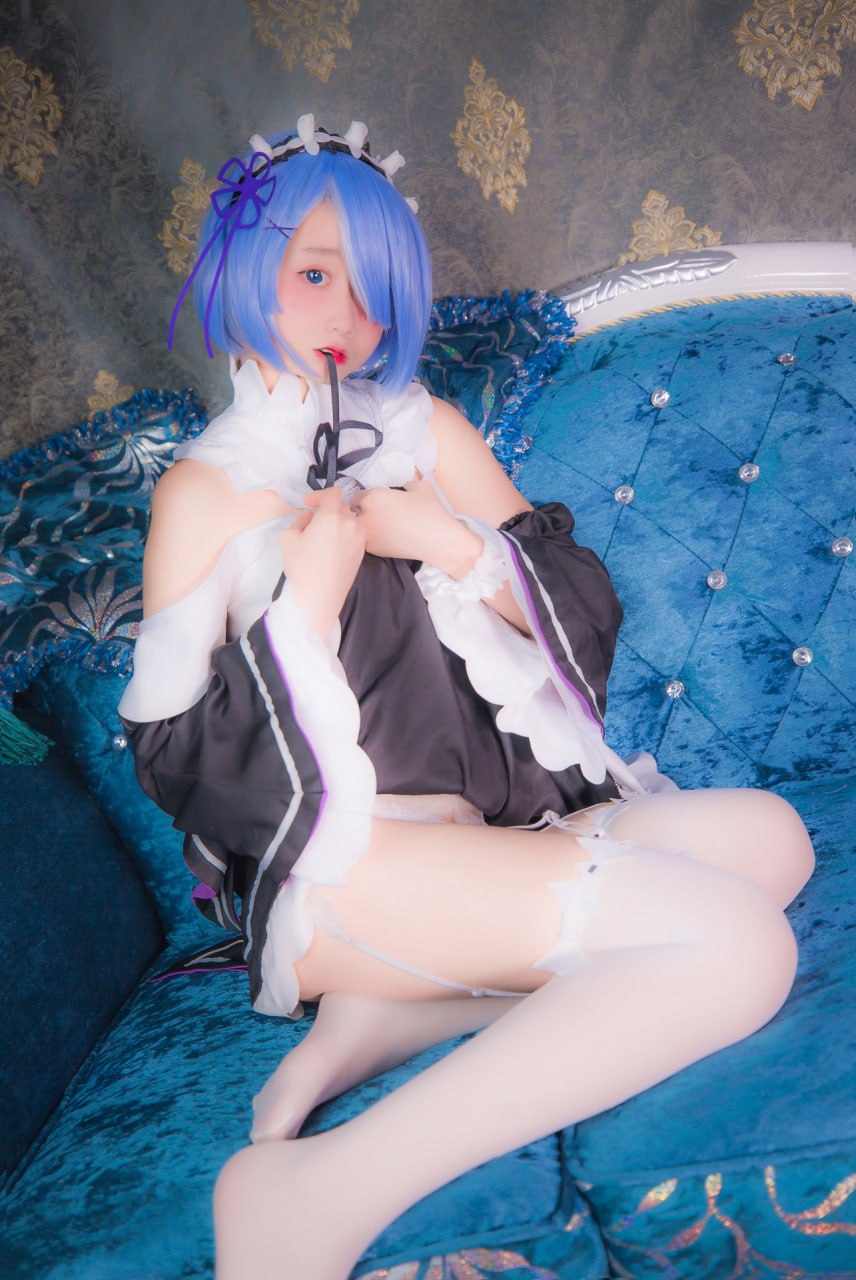 #喵嗚少女   Rezero 雷姆 标签🏷 #白丝 #粉嫩 #美腿 - 写真摄影作品第13张照片，photo 44722