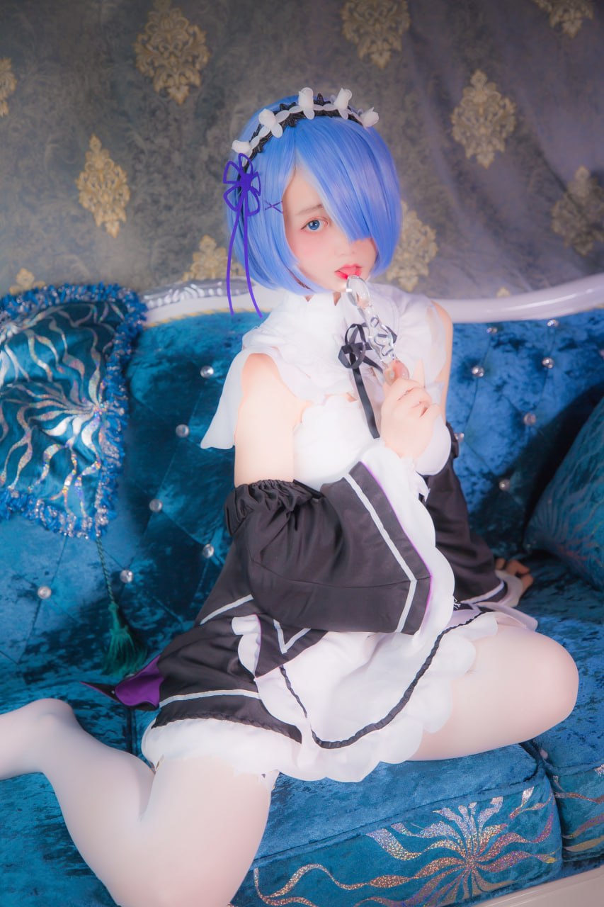 #喵嗚少女   Rezero 雷姆 标签🏷 #白丝 #粉嫩 #美腿 - 写真摄影作品第10张照片，photo 44724