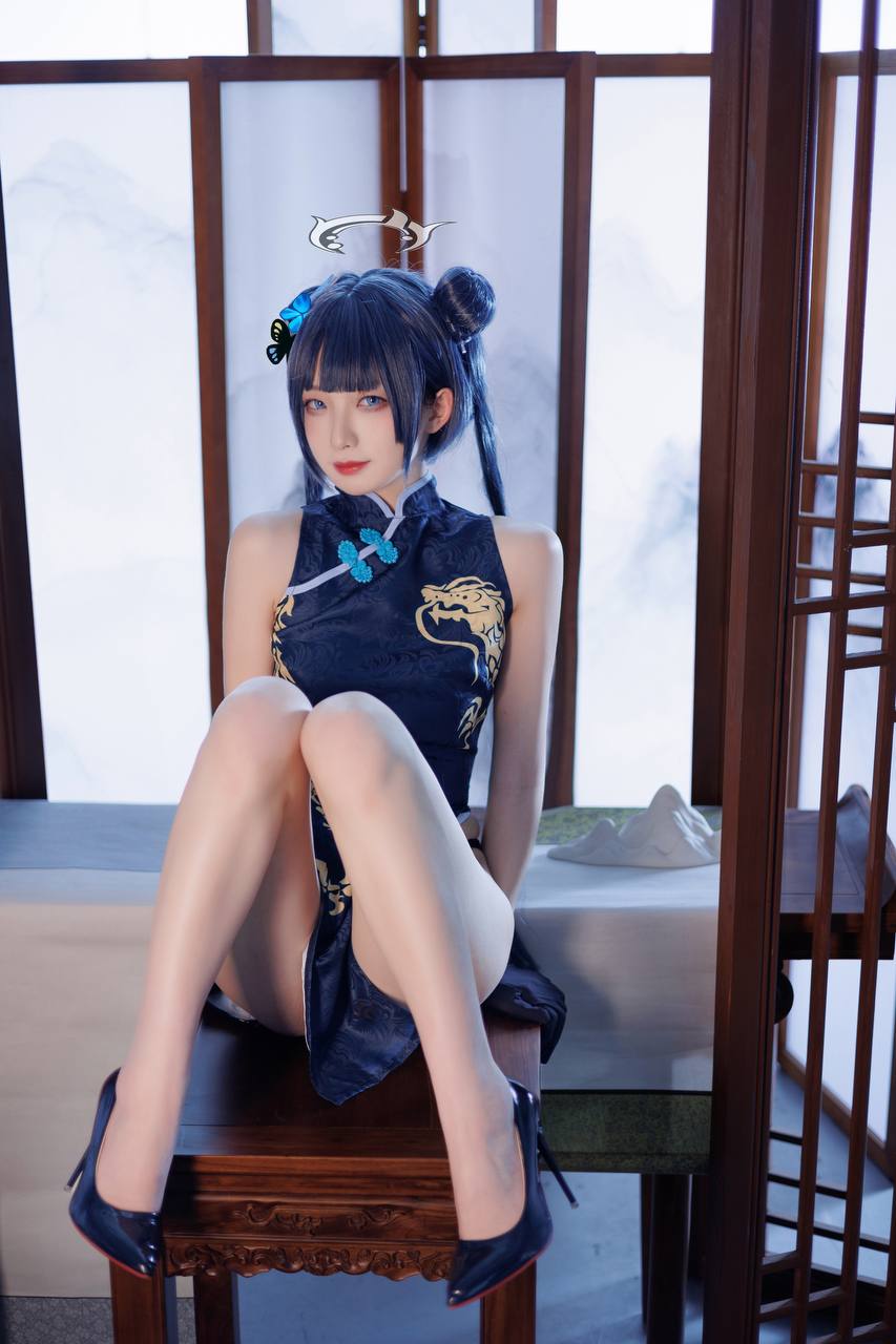 #封疆疆V 封疆疆 – 碧蓝档案 妃咲 [34P 348Mb] 标签🏷️#Cosplay #旗袍 #足控 - 写真摄影作品第5张照片，photo 29253