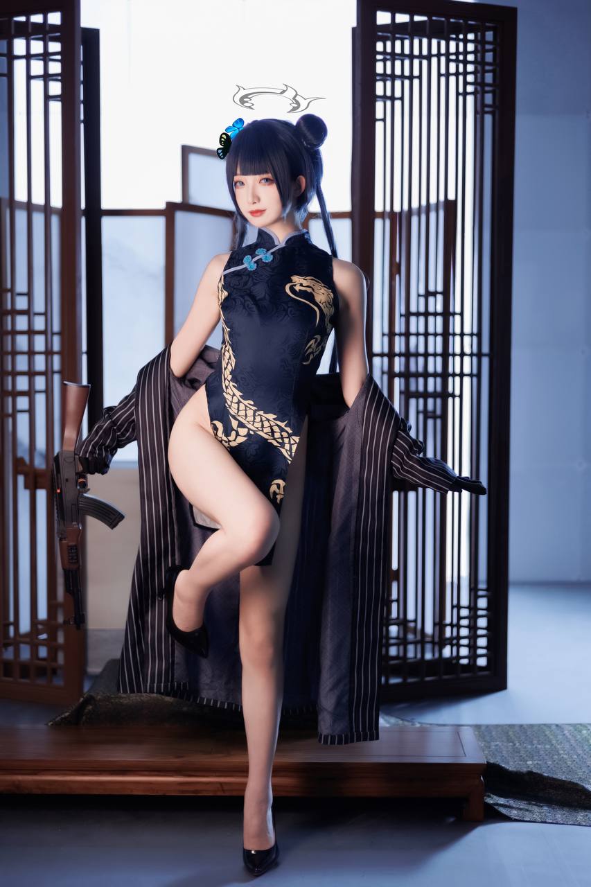 #封疆疆V 封疆疆 – 碧蓝档案 妃咲 [34P 348Mb] 标签🏷️#Cosplay #旗袍 #足控 - 写真摄影作品第8张照片，photo 29254