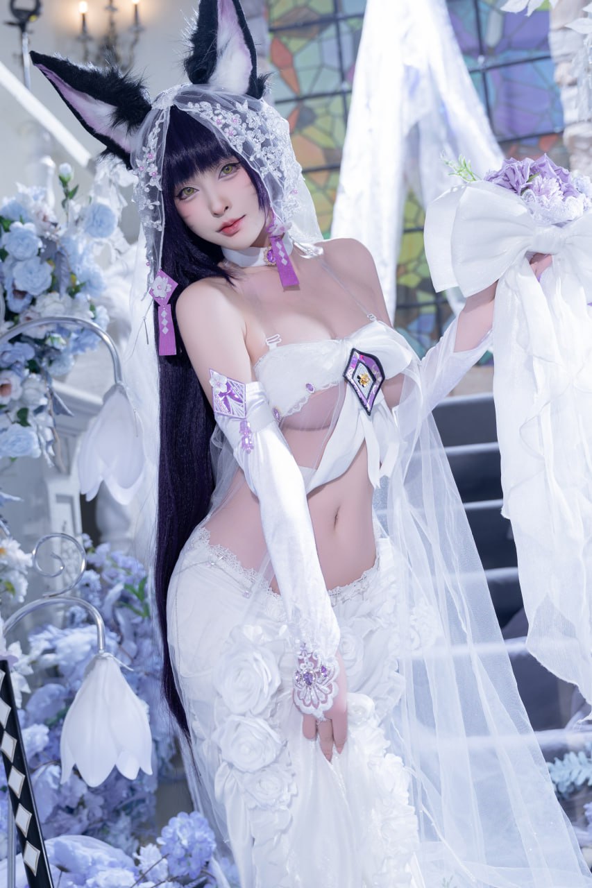 #清水由乃   碧蓝航线 花嫁武藏 标签🏷 #唯美 #白丝 #Cosplay - 写真摄影作品第51张照片，photo 45199