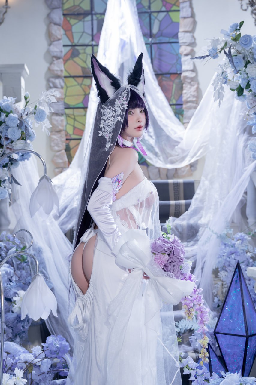 #清水由乃   碧蓝航线 花嫁武藏 标签🏷 #唯美 #白丝 #Cosplay - 写真摄影作品第42张照片，photo 45204