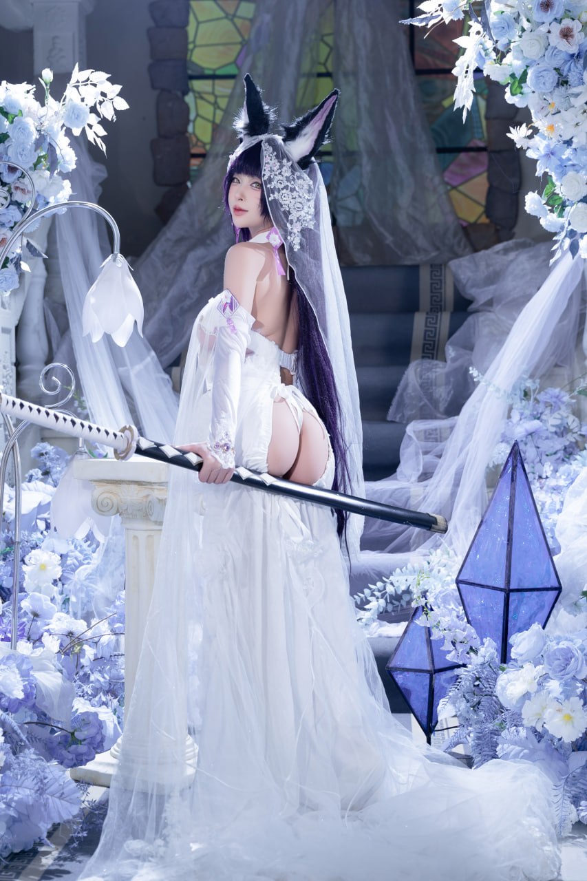 #清水由乃   碧蓝航线 花嫁武藏 标签🏷 #唯美 #白丝 #Cosplay - 写真摄影作品第41张照片，photo 45209