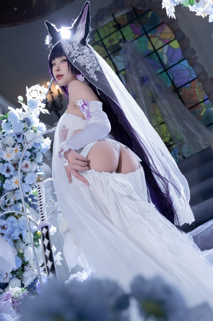 #清水由乃   碧蓝航线 花嫁武藏 标签🏷 #唯美 #白丝 #Cosplay - 写真摄影作品第35张照片，photo 45212