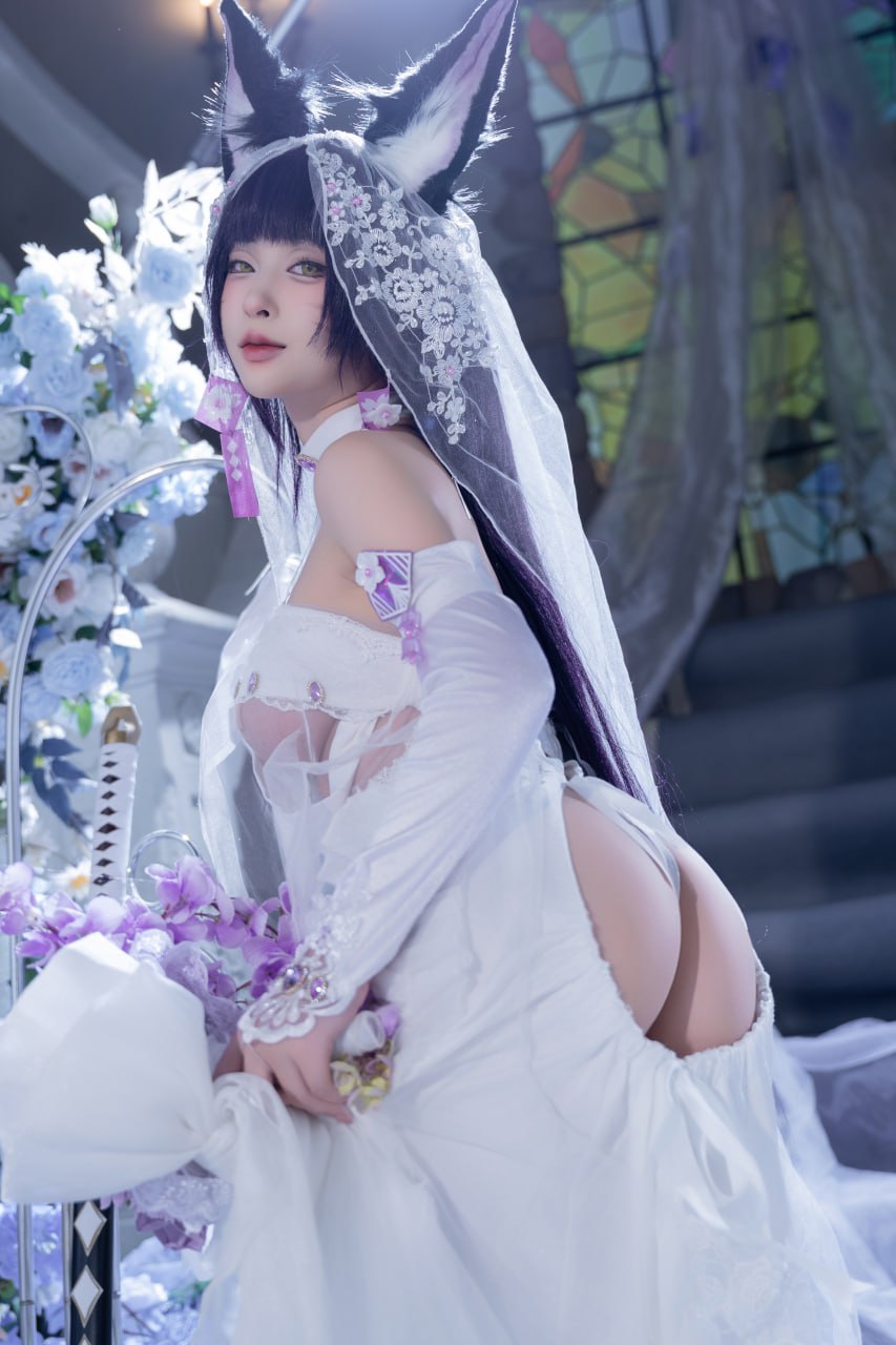 #清水由乃   碧蓝航线 花嫁武藏 标签🏷 #唯美 #白丝 #Cosplay - 写真摄影作品第36张照片，photo 45213