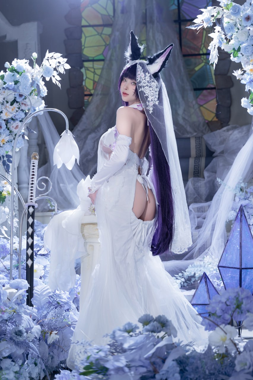 #清水由乃   碧蓝航线 花嫁武藏 标签🏷 #唯美 #白丝 #Cosplay - 写真摄影作品第34张照片，photo 45214