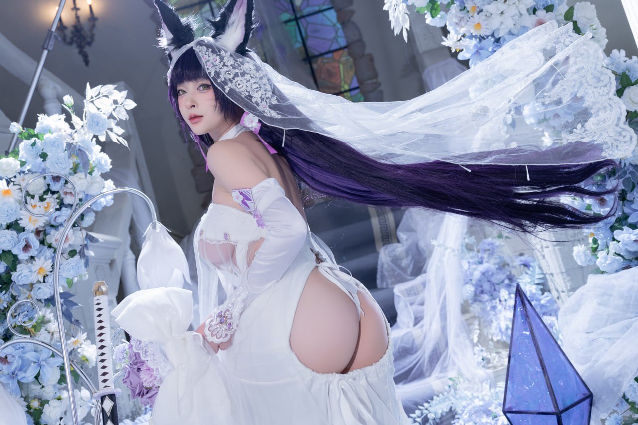 #清水由乃   碧蓝航线 花嫁武藏 标签🏷 #唯美 #白丝 #Cosplay - 写真摄影作品第31张照片，photo 45217