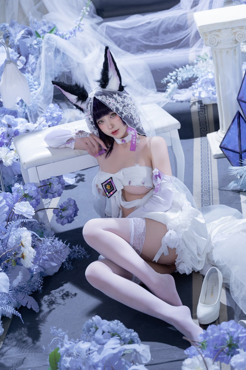 #清水由乃   碧蓝航线 花嫁武藏 标签🏷 #唯美 #白丝 #Cosplay - 写真摄影作品第24张照片，photo 45224