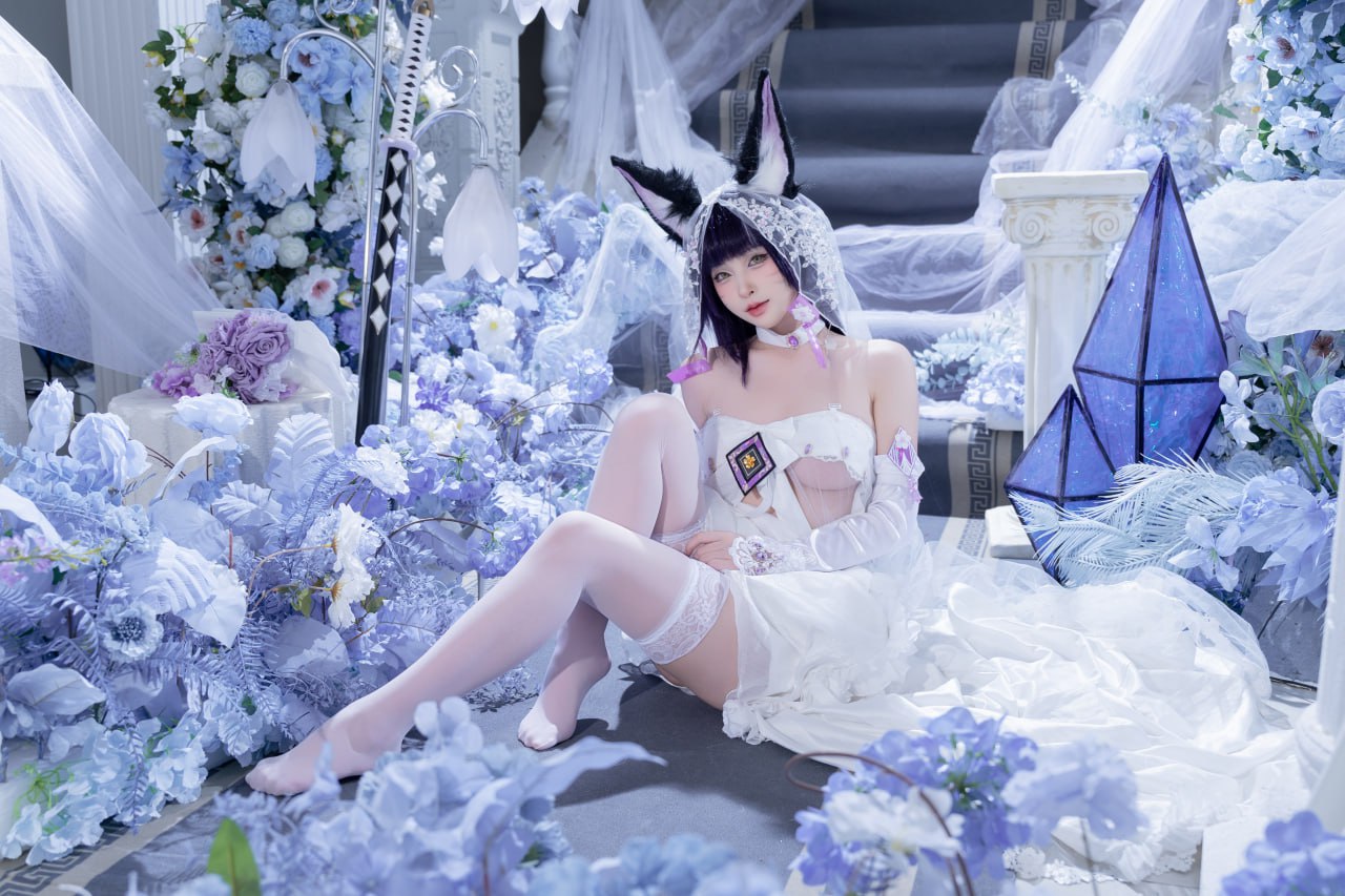 #清水由乃   碧蓝航线 花嫁武藏 标签🏷 #唯美 #白丝 #Cosplay - 写真摄影作品第20张照片，photo 45227
