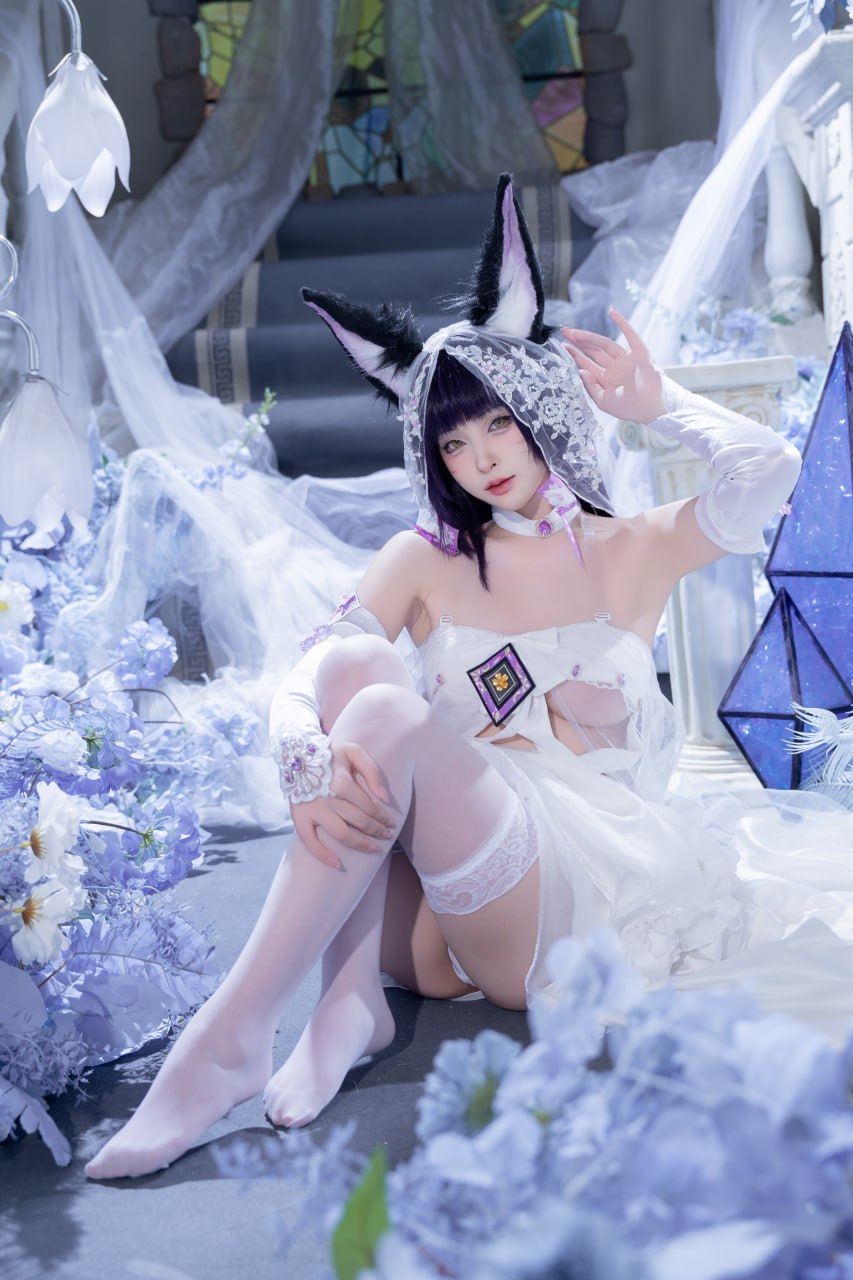 #清水由乃   碧蓝航线 花嫁武藏 标签🏷 #唯美 #白丝 #Cosplay - 写真摄影作品第19张照片，photo 45229