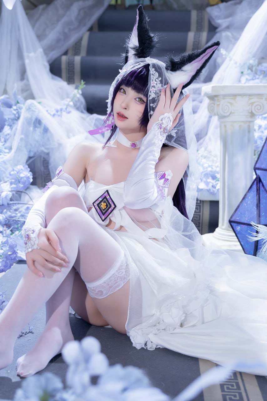 #清水由乃   碧蓝航线 花嫁武藏 标签🏷 #唯美 #白丝 #Cosplay - 写真摄影作品第18张照片，photo 45230