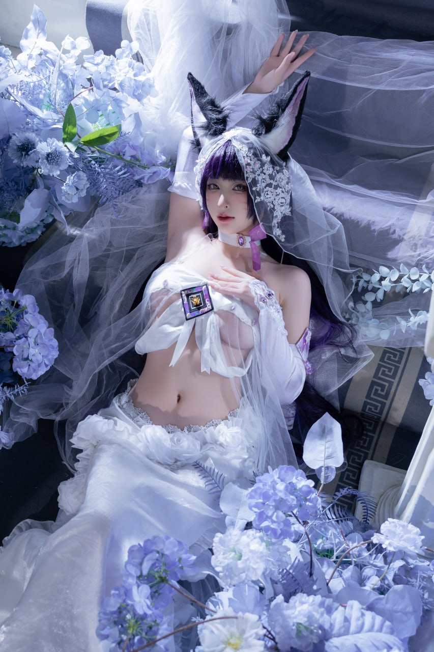 #清水由乃   碧蓝航线 花嫁武藏 标签🏷 #唯美 #白丝 #Cosplay - 写真摄影作品第16张照片，photo 45231