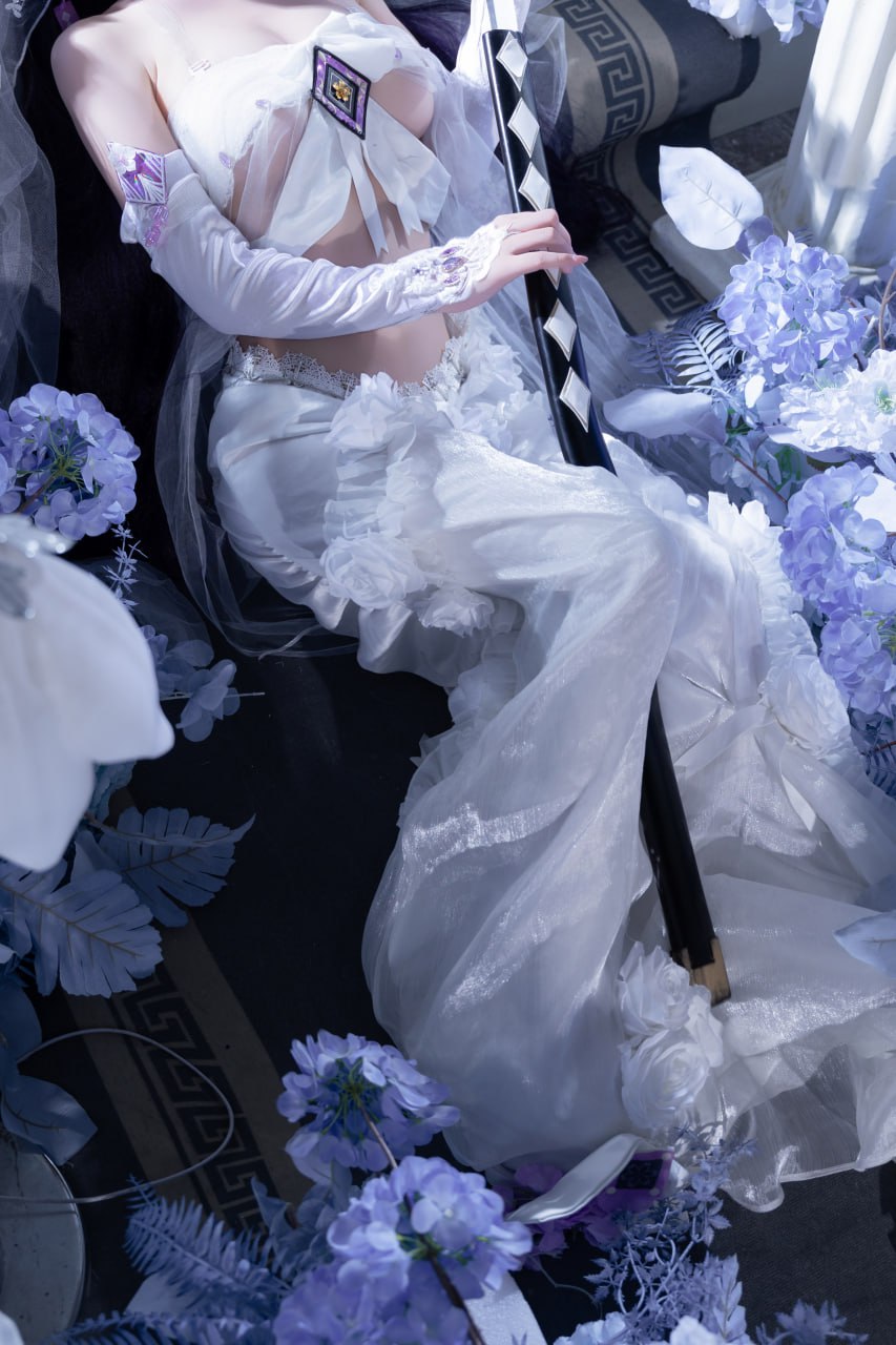 #清水由乃   碧蓝航线 花嫁武藏 标签🏷 #唯美 #白丝 #Cosplay - 写真摄影作品第13张照片，photo 45234