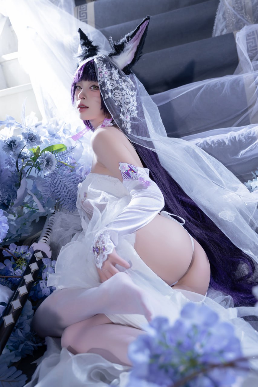 #清水由乃   碧蓝航线 花嫁武藏 标签🏷 #唯美 #白丝 #Cosplay - 写真摄影作品第4张照片，photo 45241
