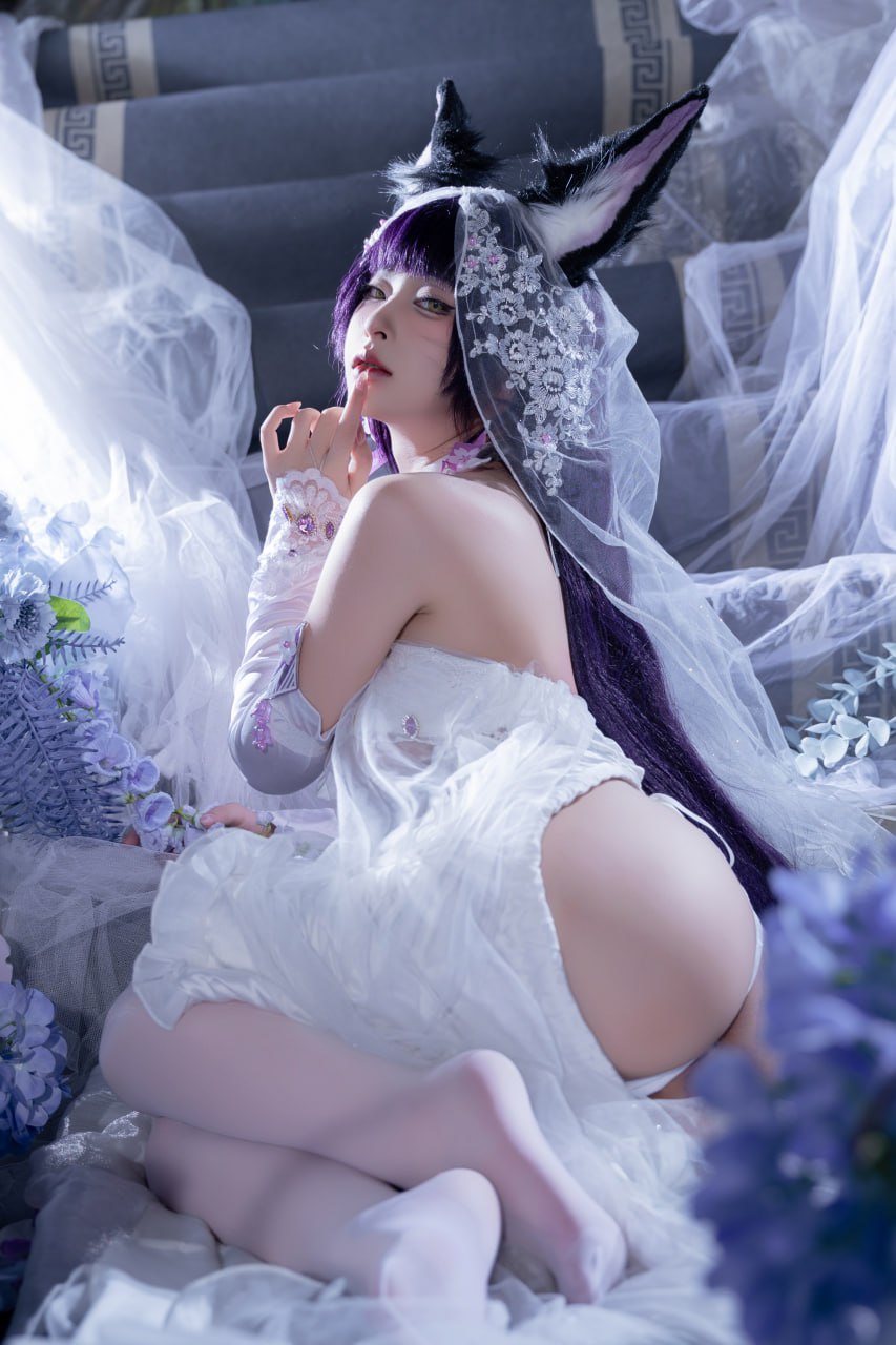 #清水由乃   碧蓝航线 花嫁武藏 标签🏷 #唯美 #白丝 #Cosplay - 写真摄影作品第7张照片，photo 45243