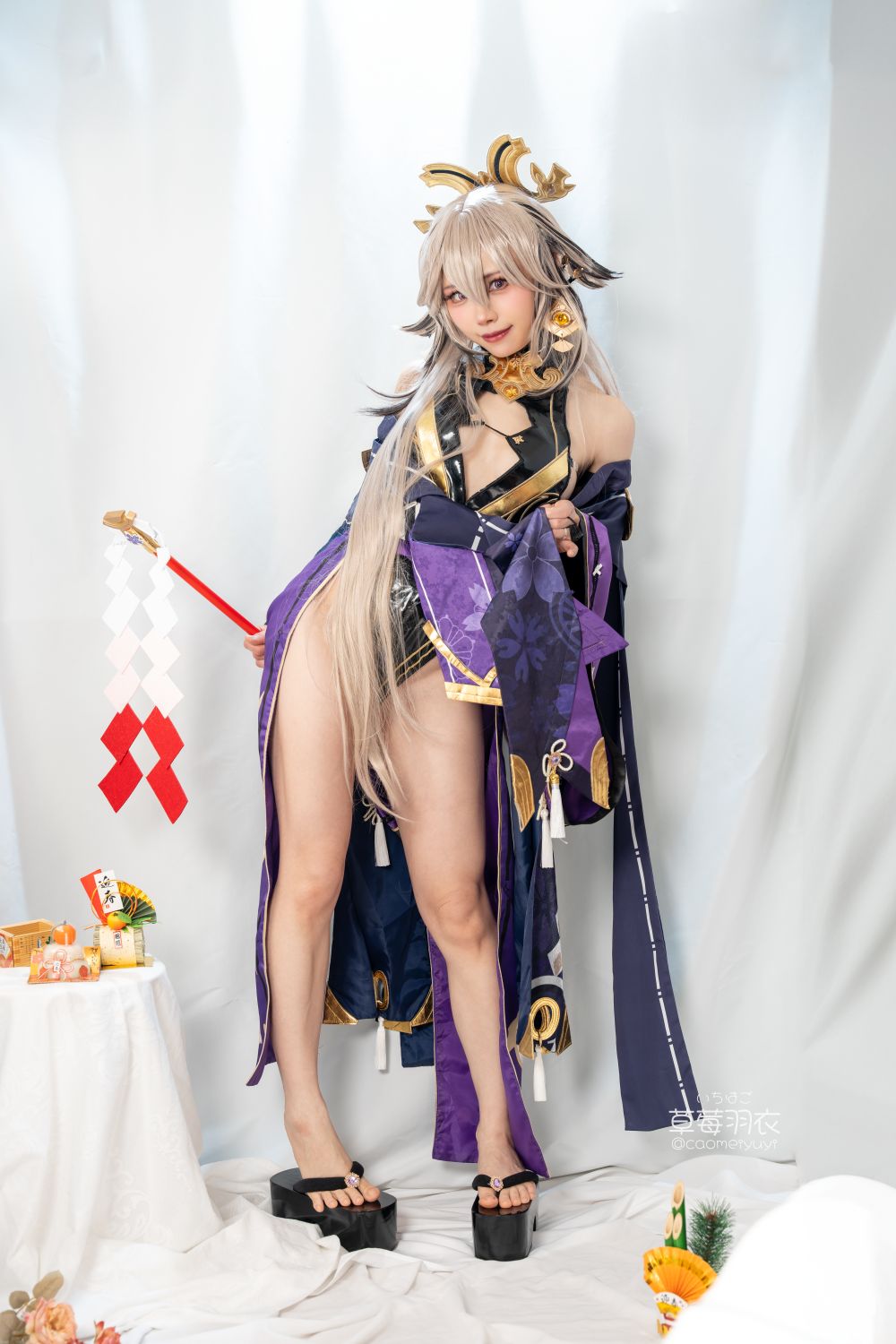 草莓羽衣   T2 黒ギャル八重神子 墨桜色の夜笙雅芸 [28P1V] - 写真摄影作品第24张照片，1a655bf6d508bc0243095