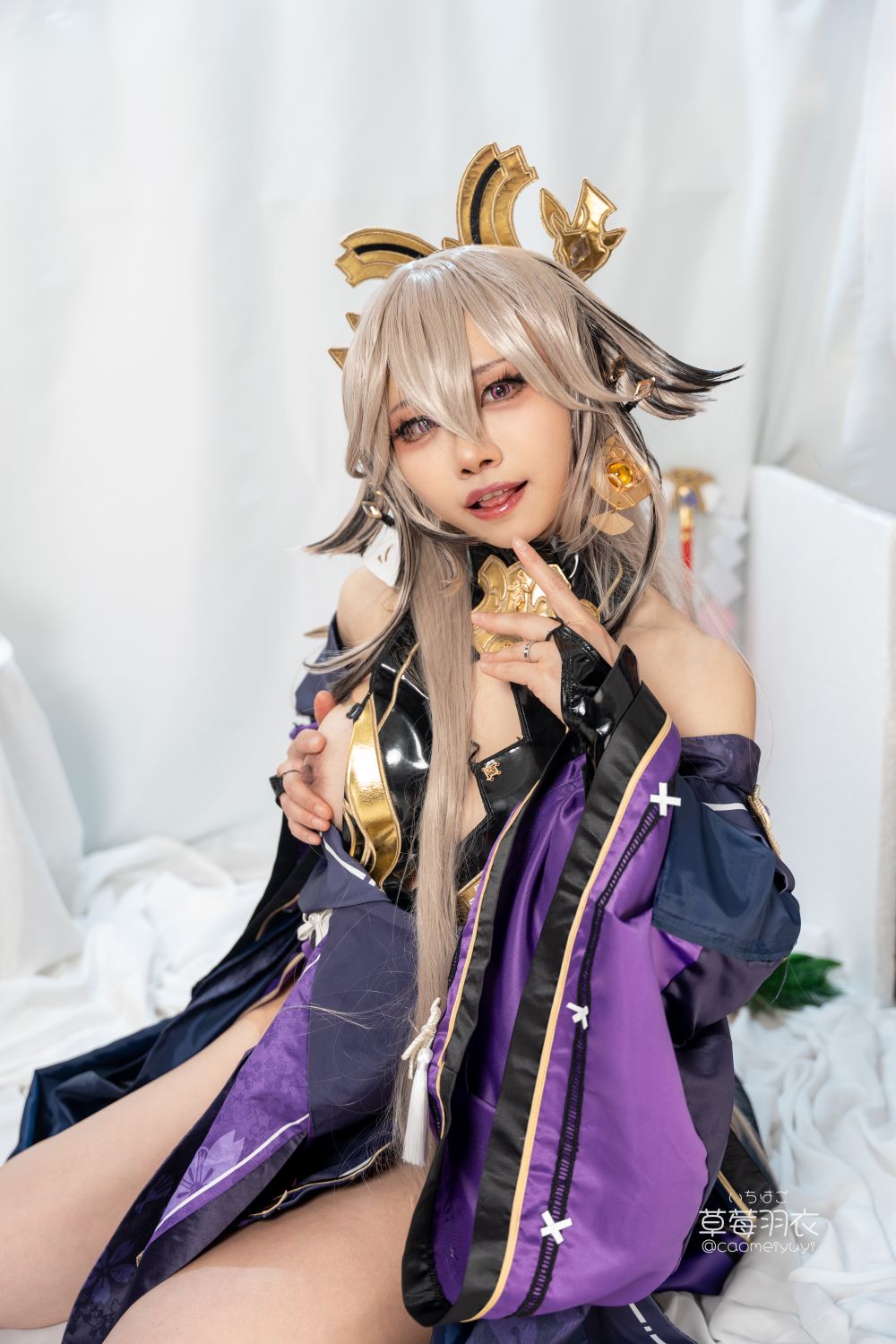 草莓羽衣   T2 黒ギャル八重神子 墨桜色の夜笙雅芸 [28P1V] - 写真摄影作品第26张照片，29029096ae6434d037264