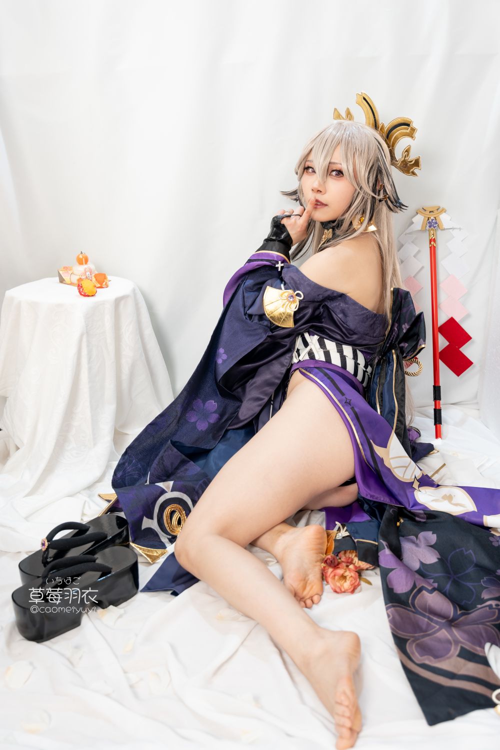 草莓羽衣   T2 黒ギャル八重神子 墨桜色の夜笙雅芸 [28P1V] - 写真摄影作品第19张照片，473204155c467aaab02ce