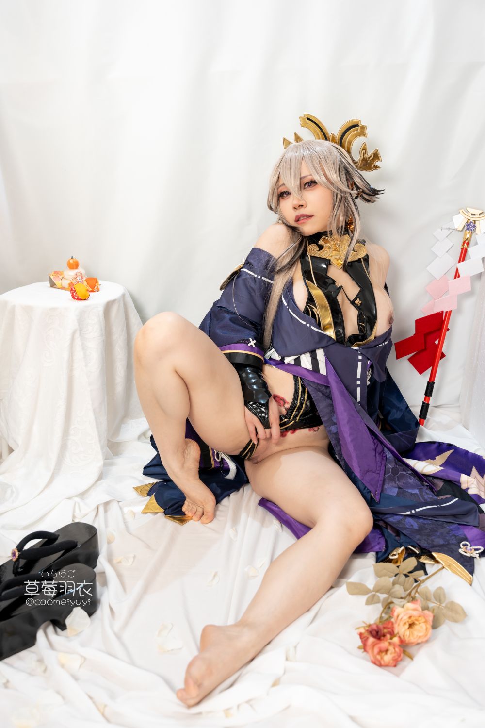 草莓羽衣   T2 黒ギャル八重神子 墨桜色の夜笙雅芸 [28P1V] - 写真摄影作品第18张照片，65d9e9e5f10e0d7e57b09