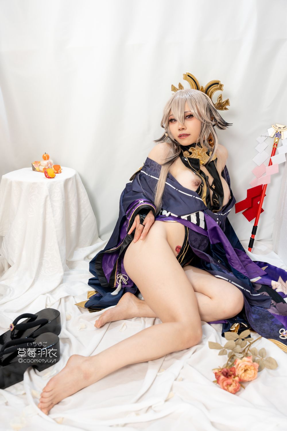草莓羽衣   T2 黒ギャル八重神子 墨桜色の夜笙雅芸 [28P1V] - 写真摄影作品第15张照片，7829a35e270b06a409b5f