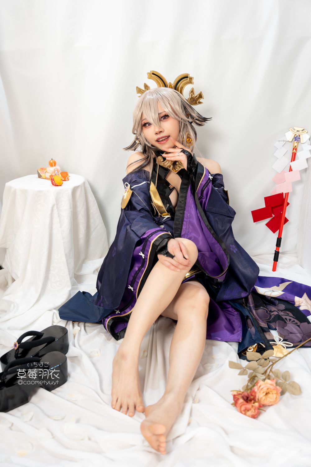 草莓羽衣   T2 黒ギャル八重神子 墨桜色の夜笙雅芸 [28P1V] - 写真摄影作品第10张照片，c23b9c1f593337e17734a