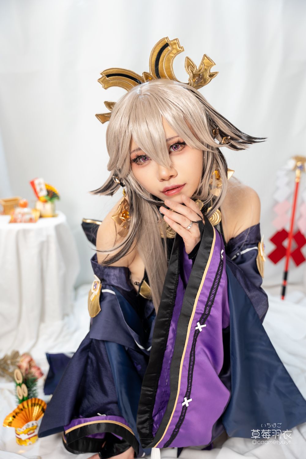 草莓羽衣   T2 黒ギャル八重神子 墨桜色の夜笙雅芸 [28P1V] - 写真摄影作品第4张照片，e4f621f910b57f5ee2de2