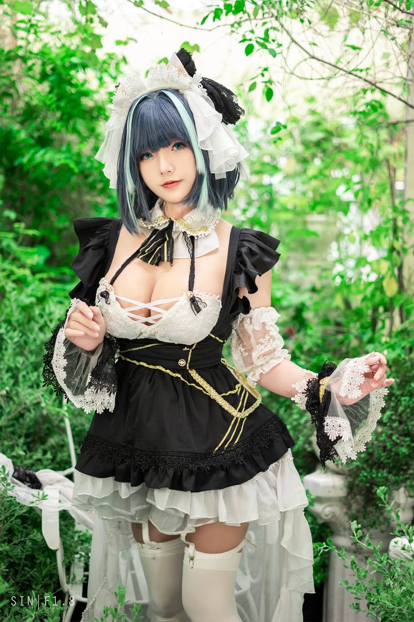 #Messie Huang Cheshire Azur Lane [20P 75Mb] 标签🏷️#Cosplay #白丝 #爆乳 - 写真摄影作品第19张照片，photo 29876