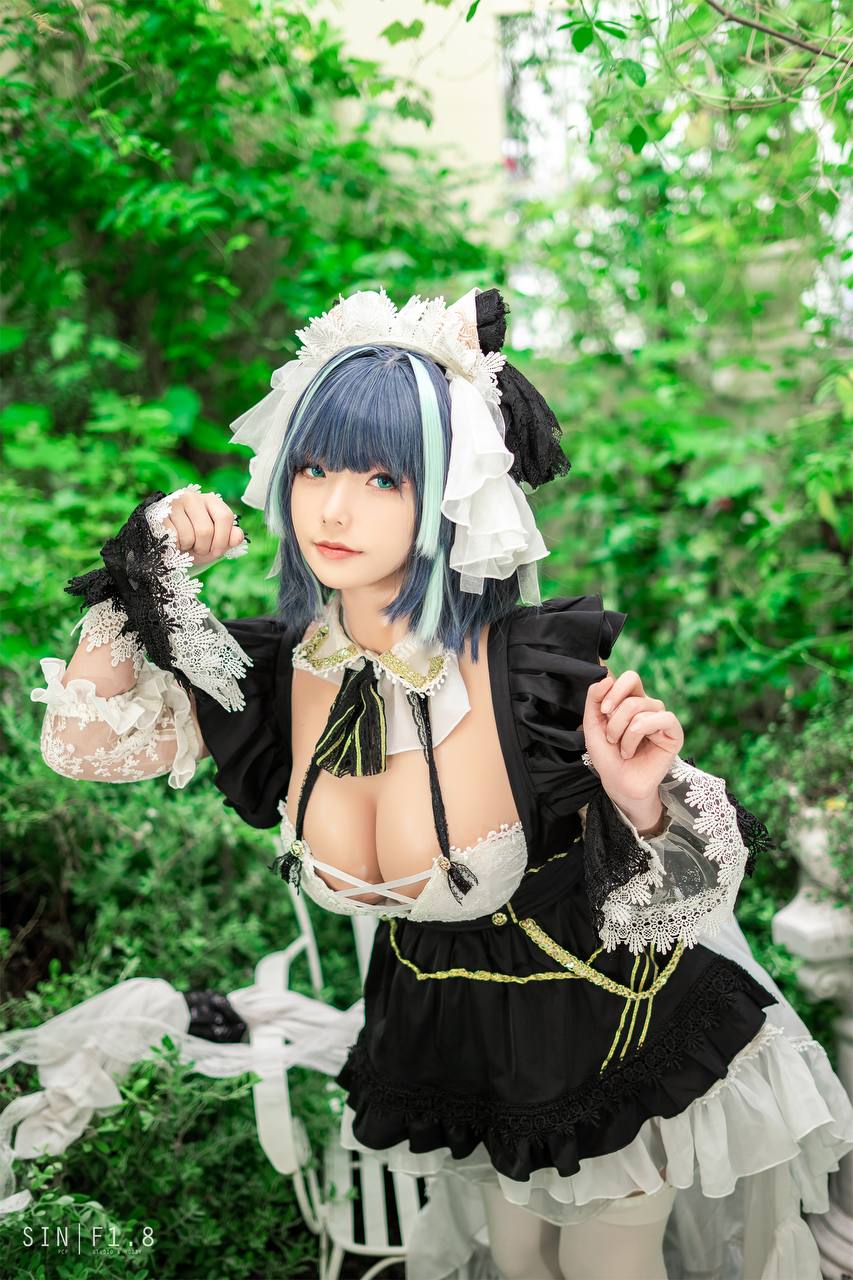 #Messie Huang Cheshire Azur Lane [20P 75Mb] 标签🏷️#Cosplay #白丝 #爆乳 - 写真摄影作品第16张照片，photo 29878