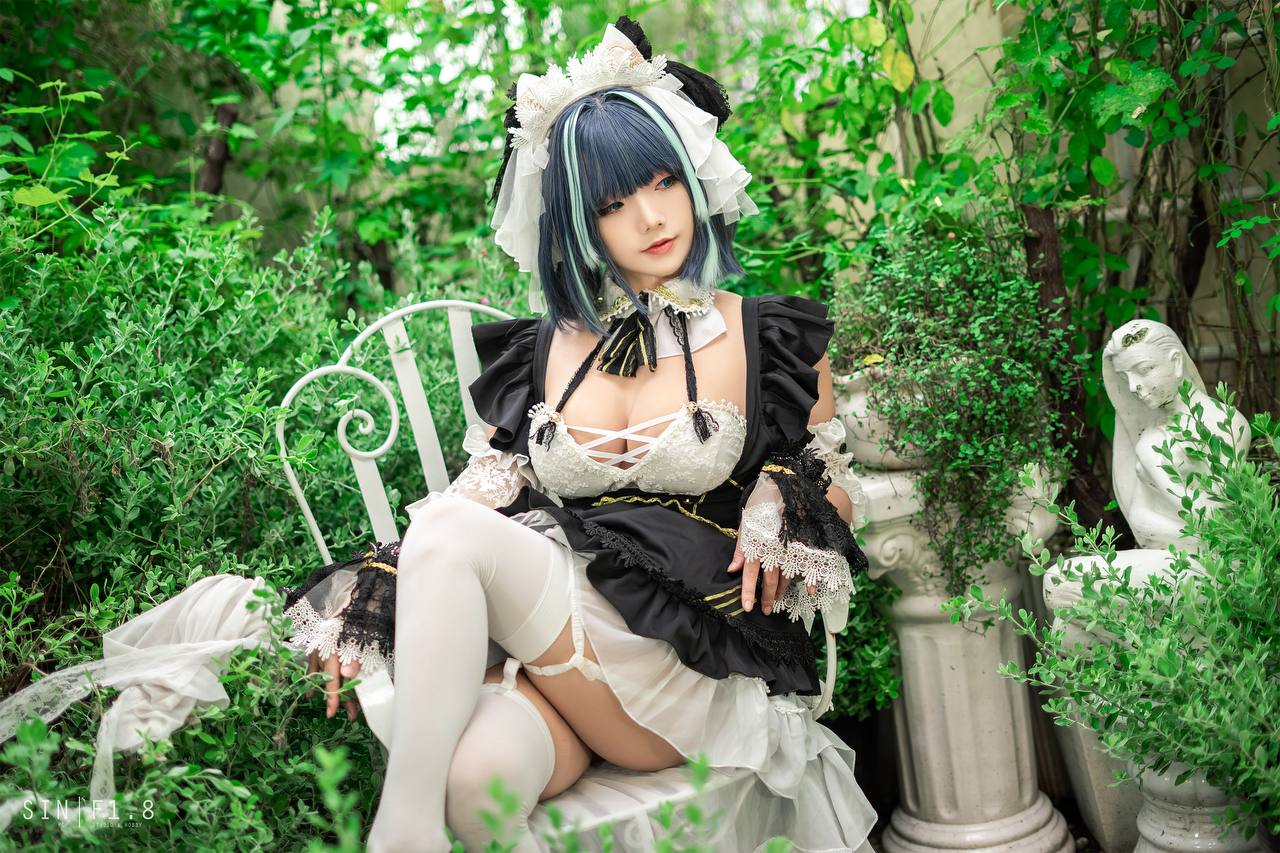 #Messie Huang Cheshire Azur Lane [20P 75Mb] 标签🏷️#Cosplay #白丝 #爆乳 - 写真摄影作品第17张照片，photo 29879
