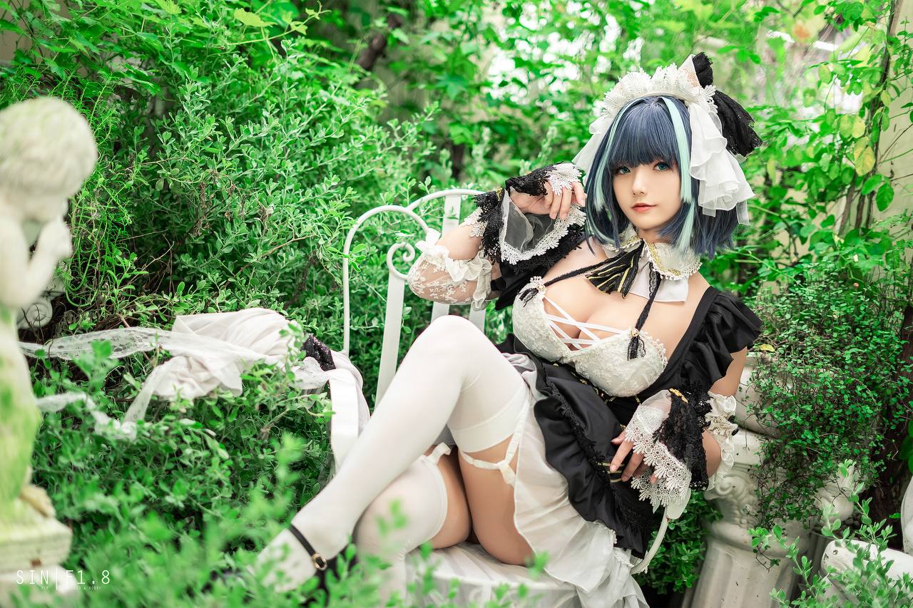#Messie Huang Cheshire Azur Lane [20P 75Mb] 标签🏷️#Cosplay #白丝 #爆乳 - 写真摄影作品第15张照片，photo 29880
