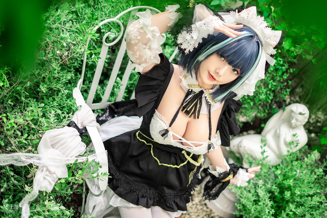 #Messie Huang Cheshire Azur Lane [20P 75Mb] 标签🏷️#Cosplay #白丝 #爆乳 - 写真摄影作品第12张照片，photo 29885