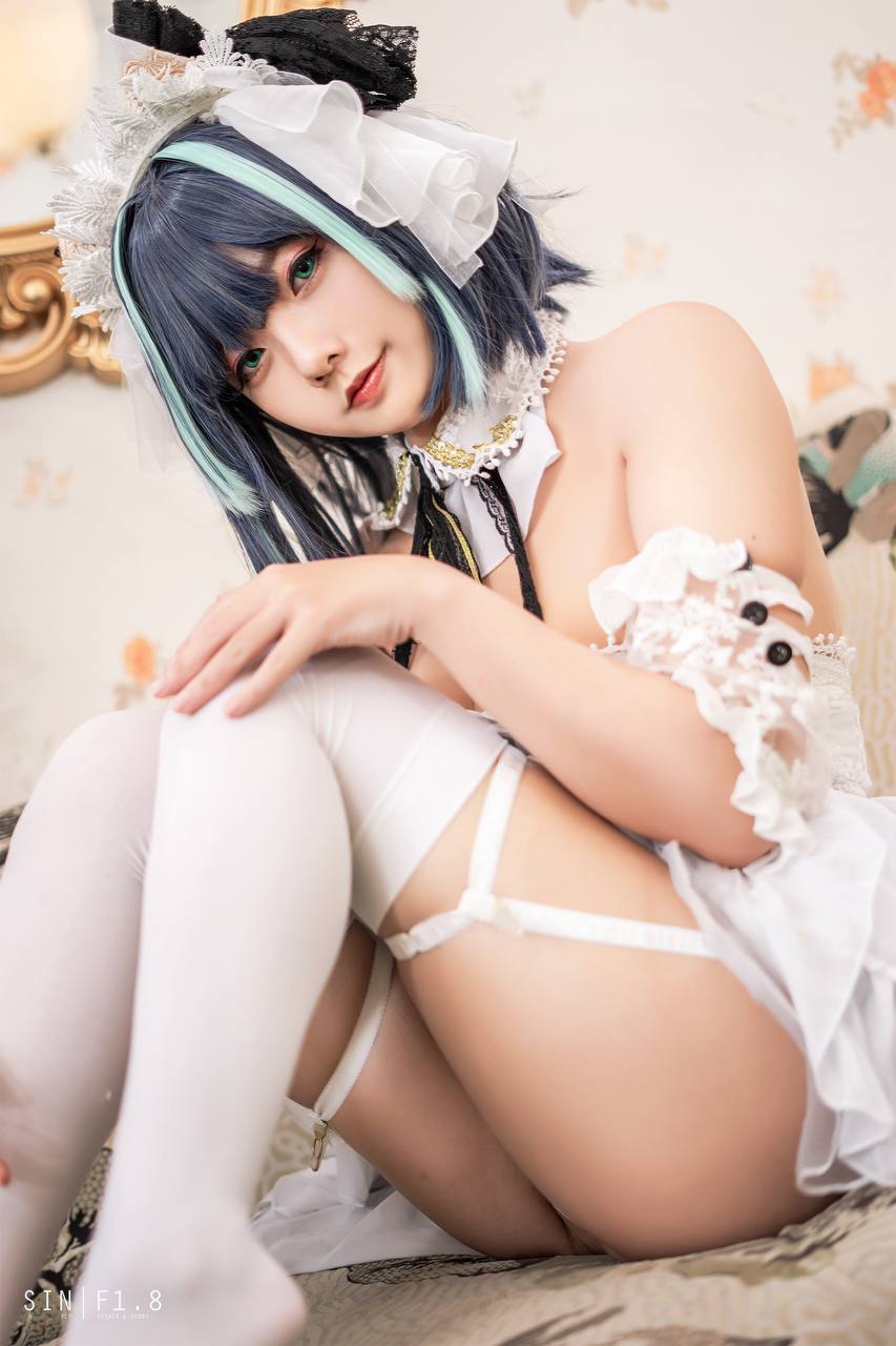#Messie Huang Cheshire Azur Lane [20P 75Mb] 标签🏷️#Cosplay #白丝 #爆乳 - 写真摄影作品第6张照片，photo 29891