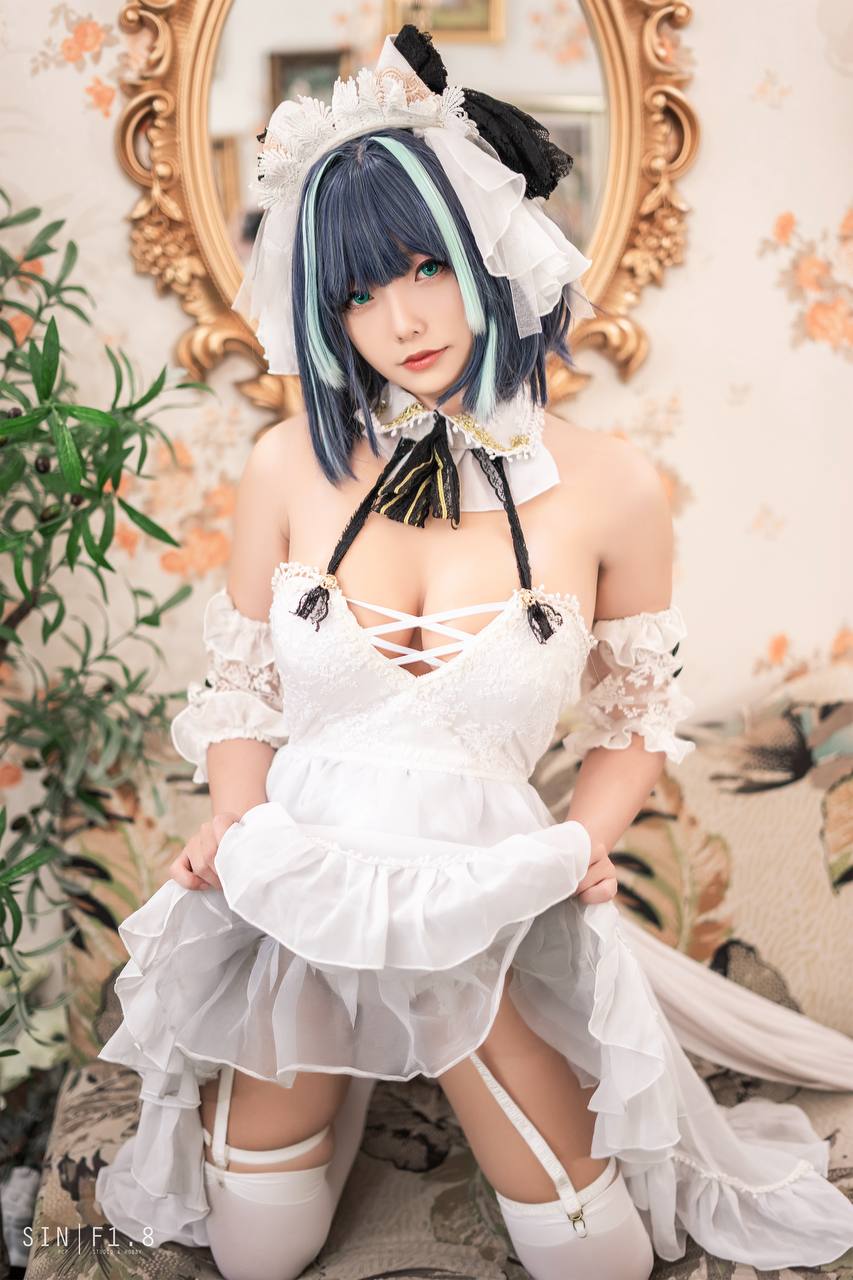 #Messie Huang Cheshire Azur Lane [20P 75Mb] 标签🏷️#Cosplay #白丝 #爆乳 - 写真摄影作品第1张照片，photo 29894