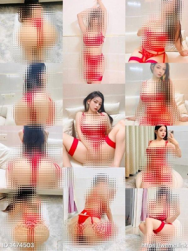 抖音11W粉 #萌二 微密圈No.004期 吊带红蕾丝【14P】 - 写真摄影作品第8张照片，photo 138357